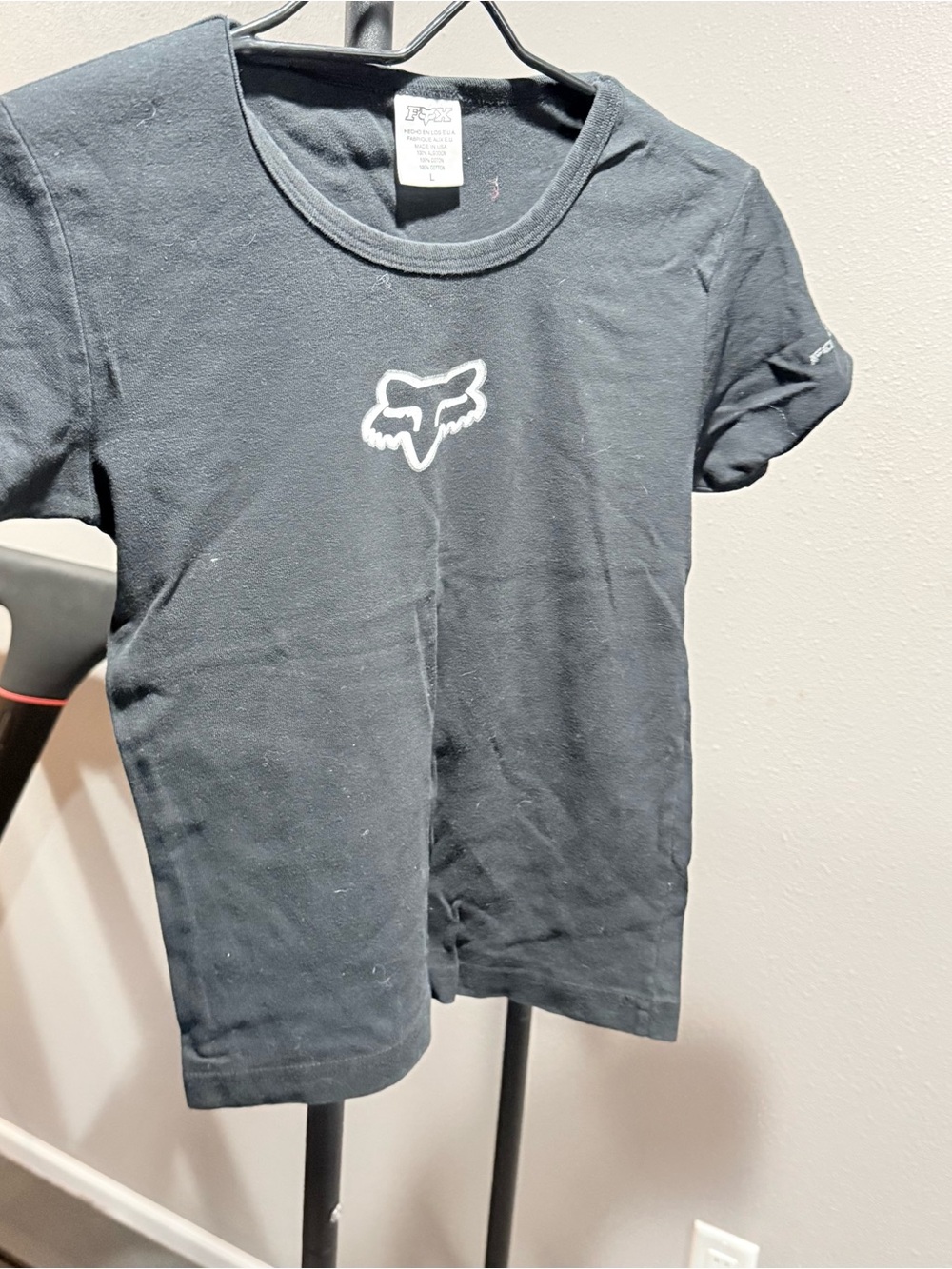 Fox Black Short Sleeve Tee with White Fox Head